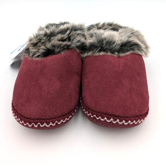 Floopi Aztec Faux Fur Lined Memory Foam Slippers Women's Red Size US9-10 - Picture 2 of 10